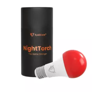 Czerwona żarówka LED - NightTorch E27 bez niebieskiego światła w stylowym opakowaniu