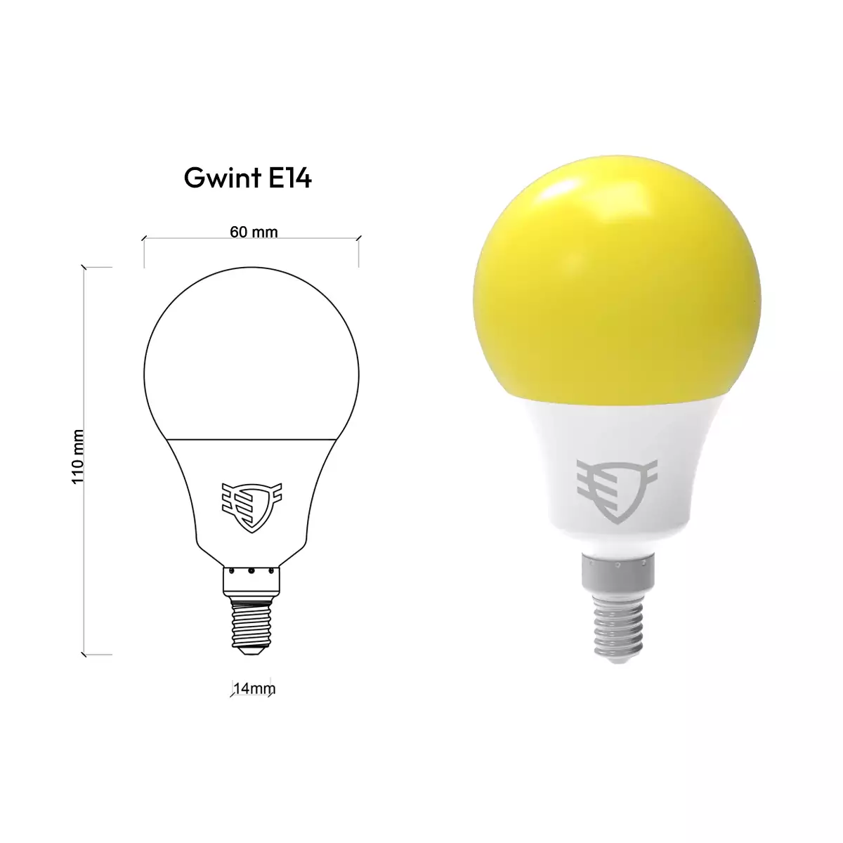Gwint do żarówki DayTorch E14, wymiary