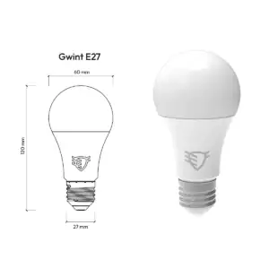 Gwint do żarówki DayLight E27, wymiary