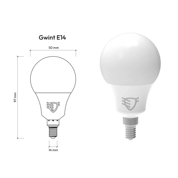 Gwint do żarówki DayLight E14, wymiary