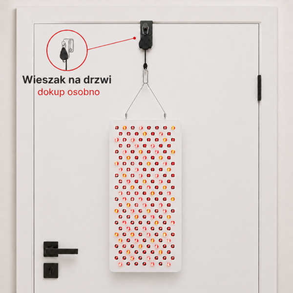 Wieszak do lampy RedBoost umożliwiający montaż na drzwiach