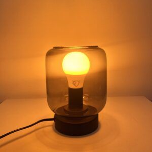 Lampka Aura z zadymionym kloszem i żarówką DayTorch