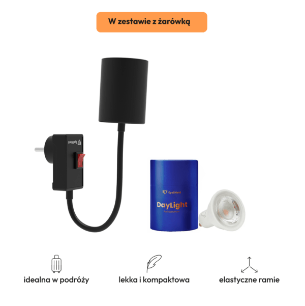 Kompaktowa lampka do kontaktu Flexo w zestawie z żarówką FullSpectrum