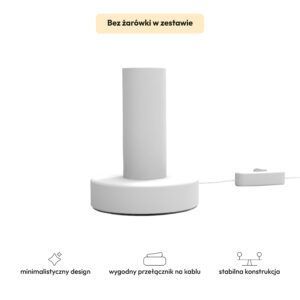 Lampka biała nocna minimalistyczna Nova White