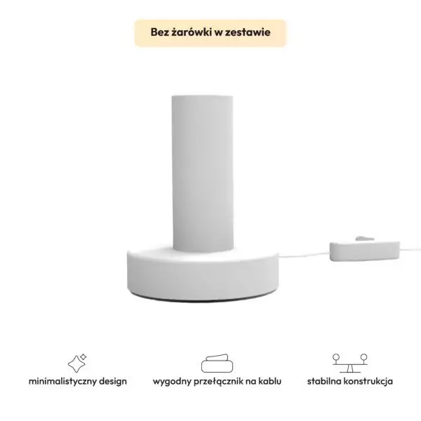 Lampka biała nocna minimalistyczna Nova White