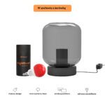 Czarna lampka Aura z kloszem z żarówką NightTorch