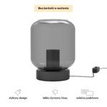 Czarna lampka aura z czarnym kloszem