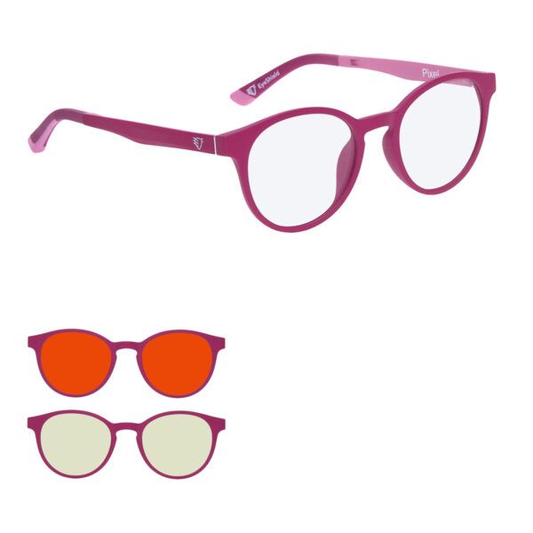 Okulary dla dzieci z nakładkami magnetycznymi DayShield i NightShield