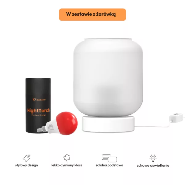lampka Aura White z żarówką NightTorch