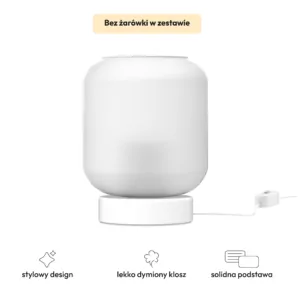 Lampka Aura White z matowym kloszem
